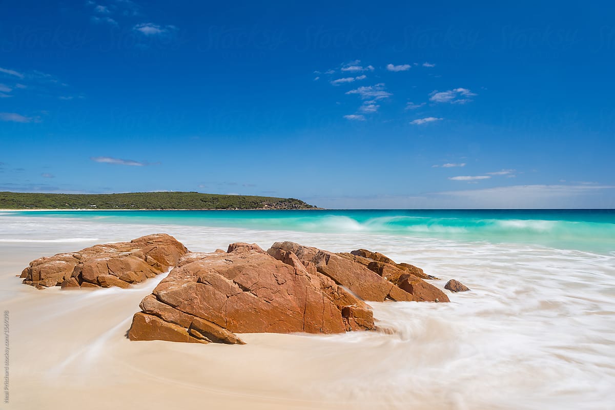 Summer scene on deserted western australian beach