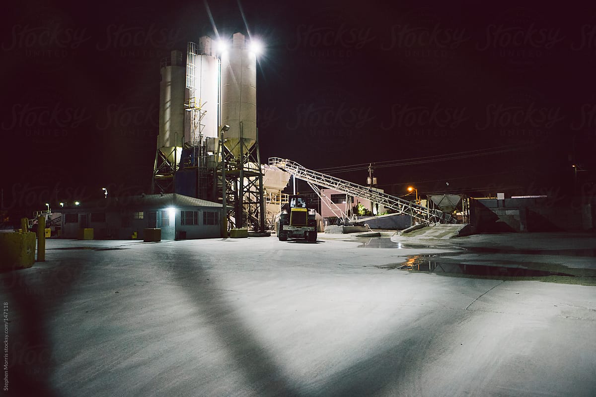 Cement Factory at Night