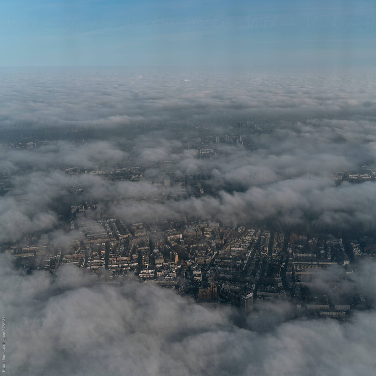A small part of the city of London from the air