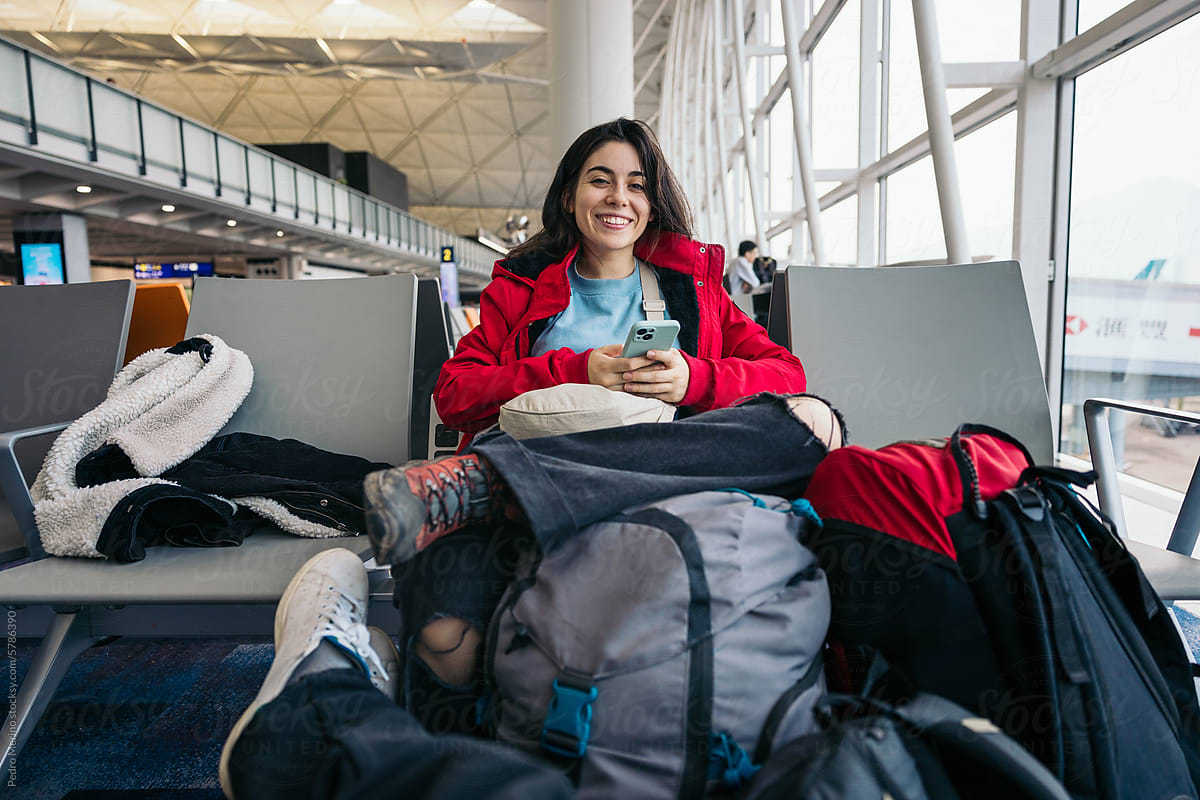 UGC Traveler Couple Waiting At Airport