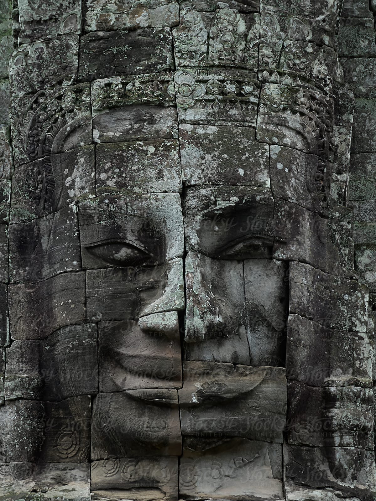 Stone Face At Bayon Temple