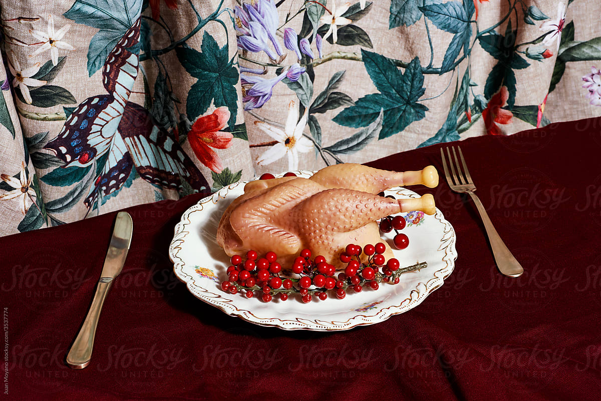 fake roast turkey on a table