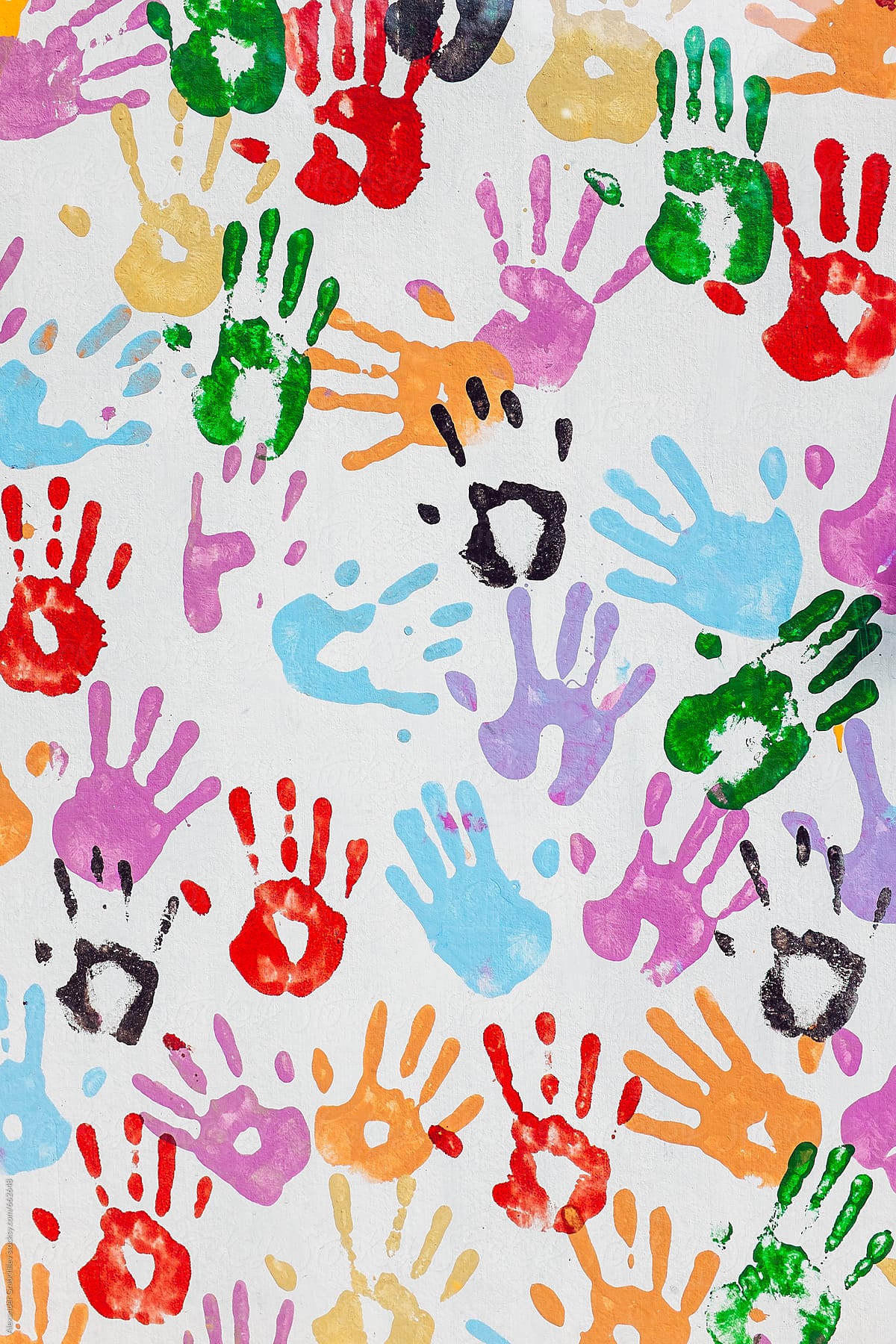 colourful handprints