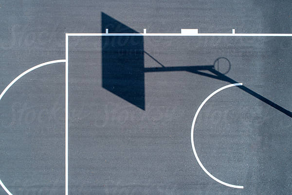 Overhead Aerial Views Of Back Outdoor Basketball Courts With No People by  Stocksy Contributor Neal Pritchard - Stocksy