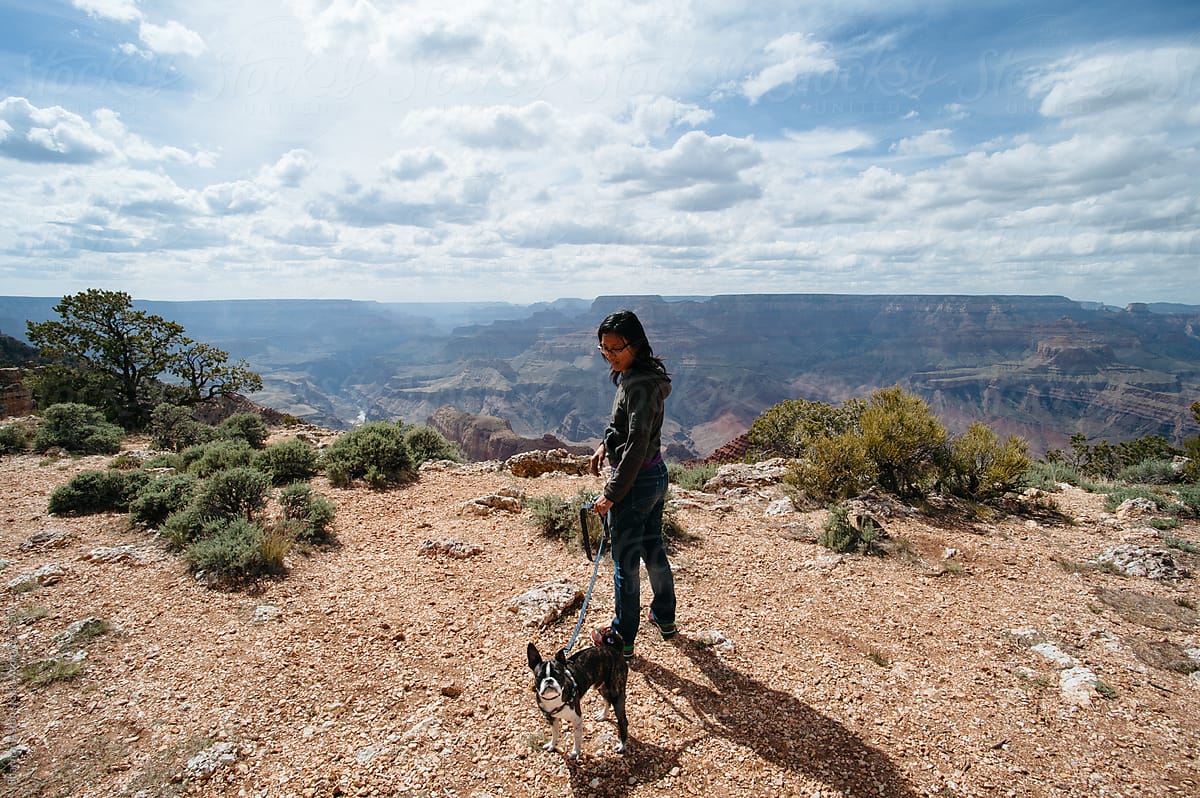 Korean American Woman and Dog, Grand Canyon