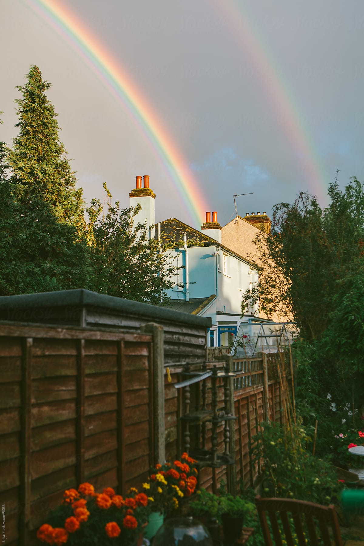 House at the end of a double rainbow