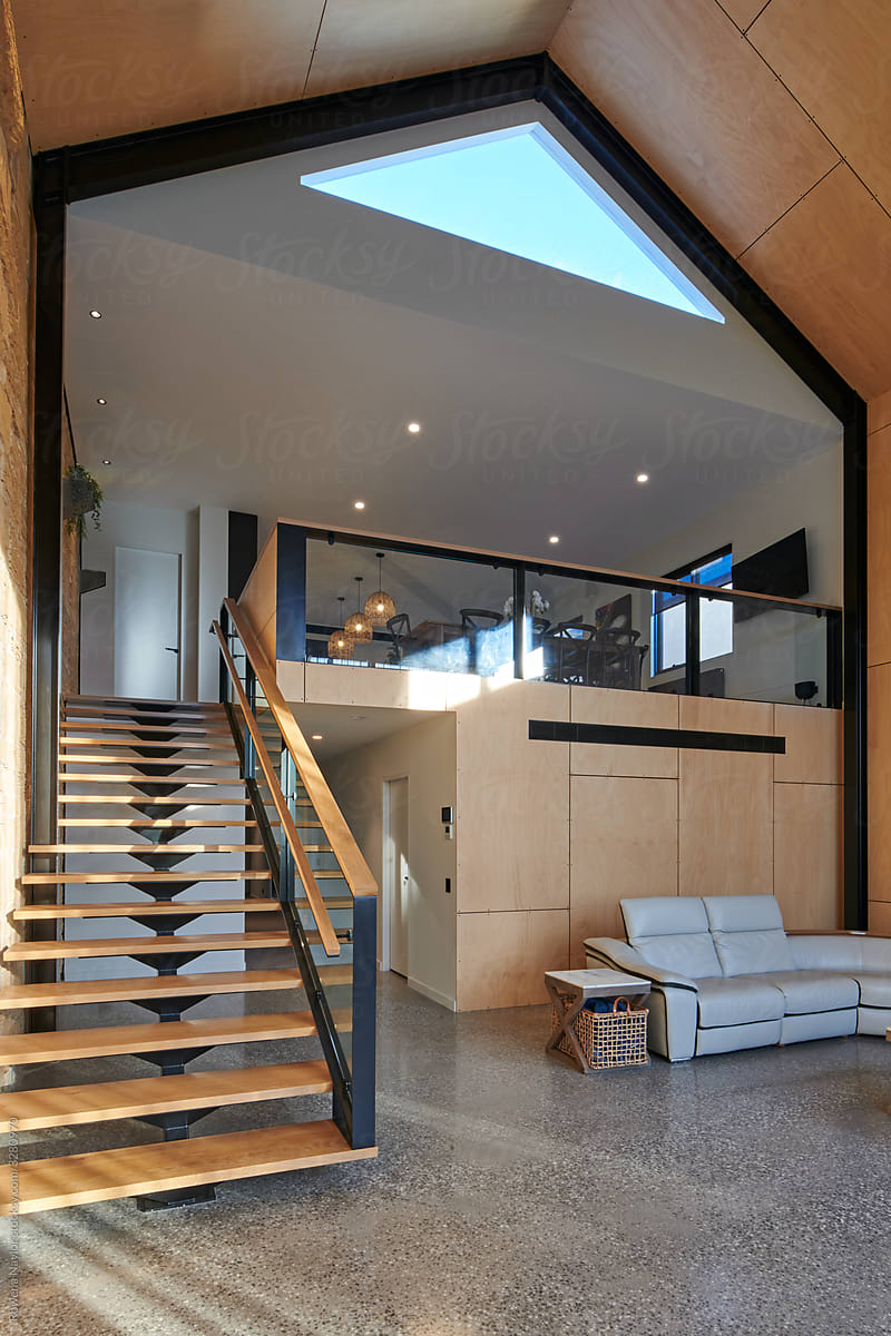 Luxury house interior with double height ceiling
