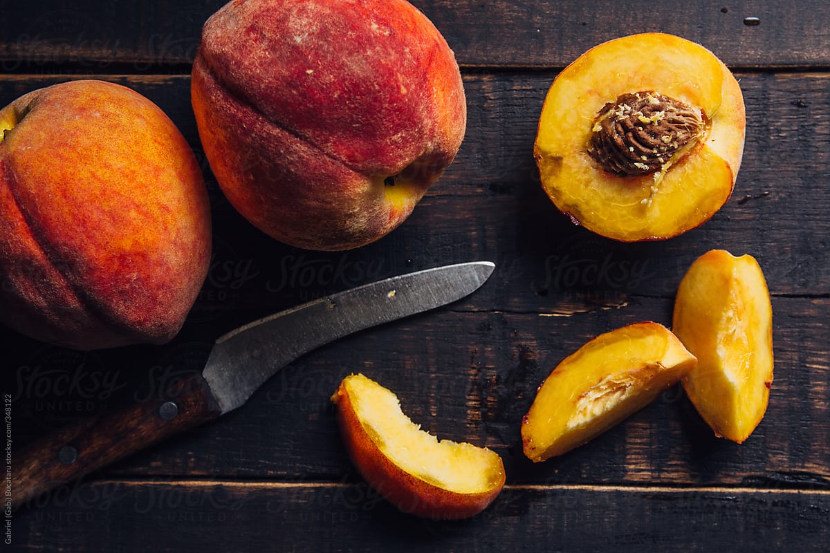 Fresh Whole and Sliced Peaches