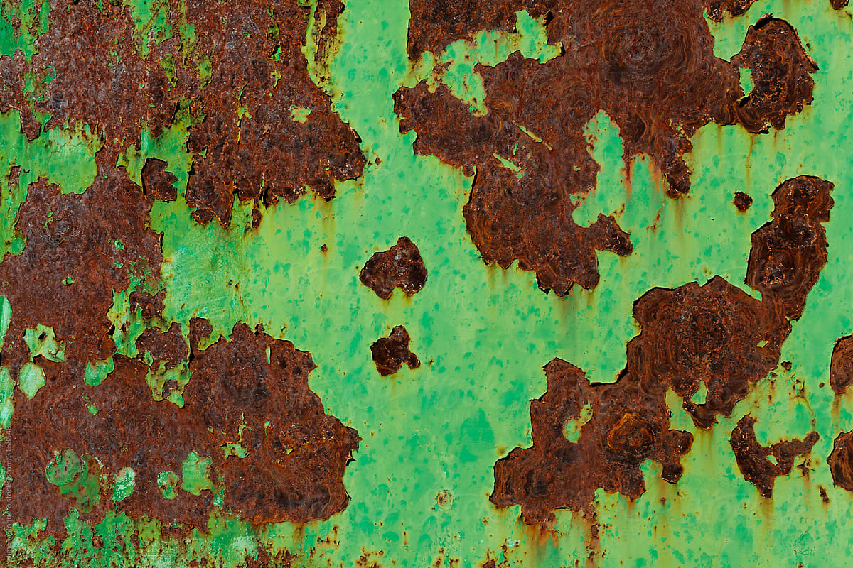 Green rusty metallic oxidized texture