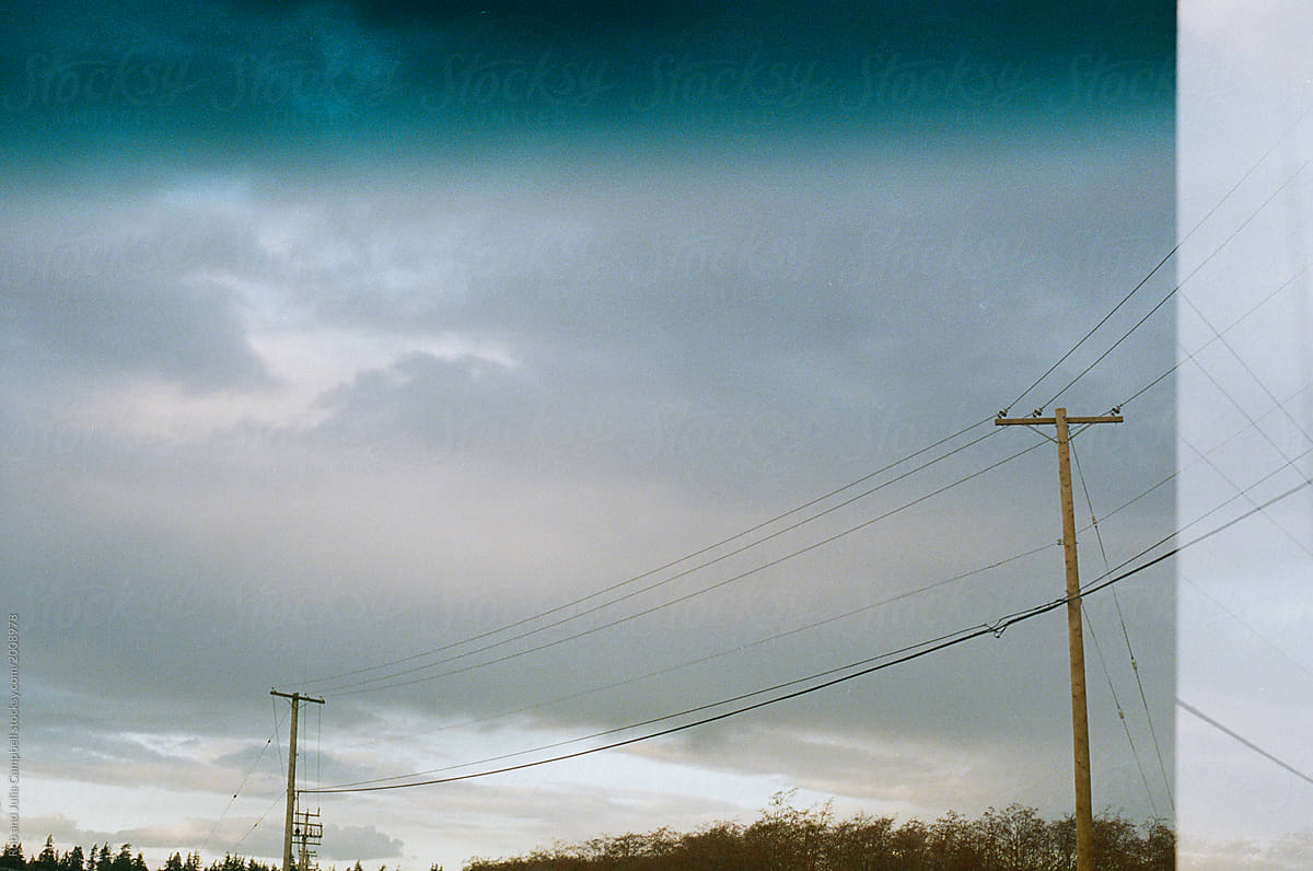 Telephone wires and clouds