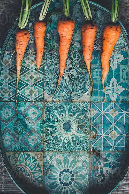 Carrots on a Old Tray