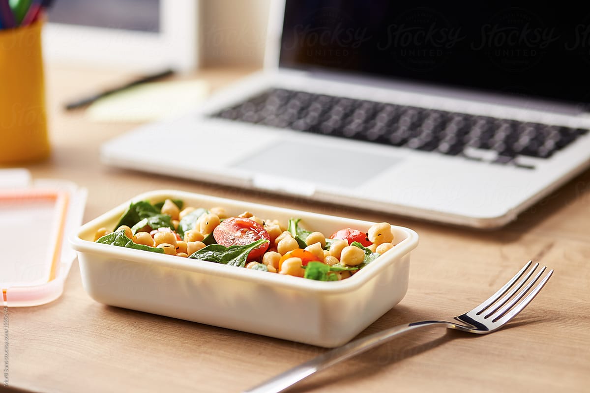 "Chickpea Salad. Lunch Box In The Office" by Stocksy Contributor "Martí ...