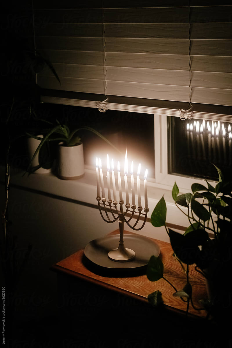 Hanukkah Menorah With Candles