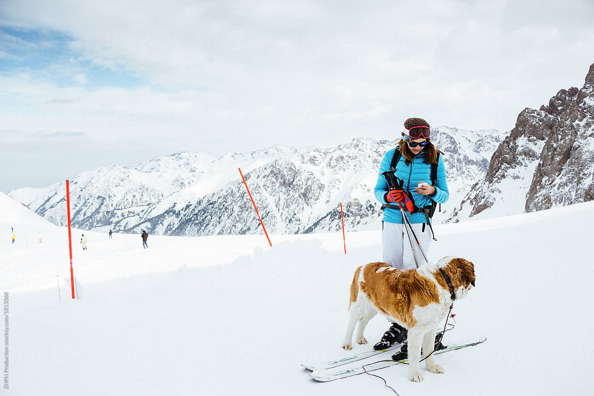 Young woman skiing in inter landscape
