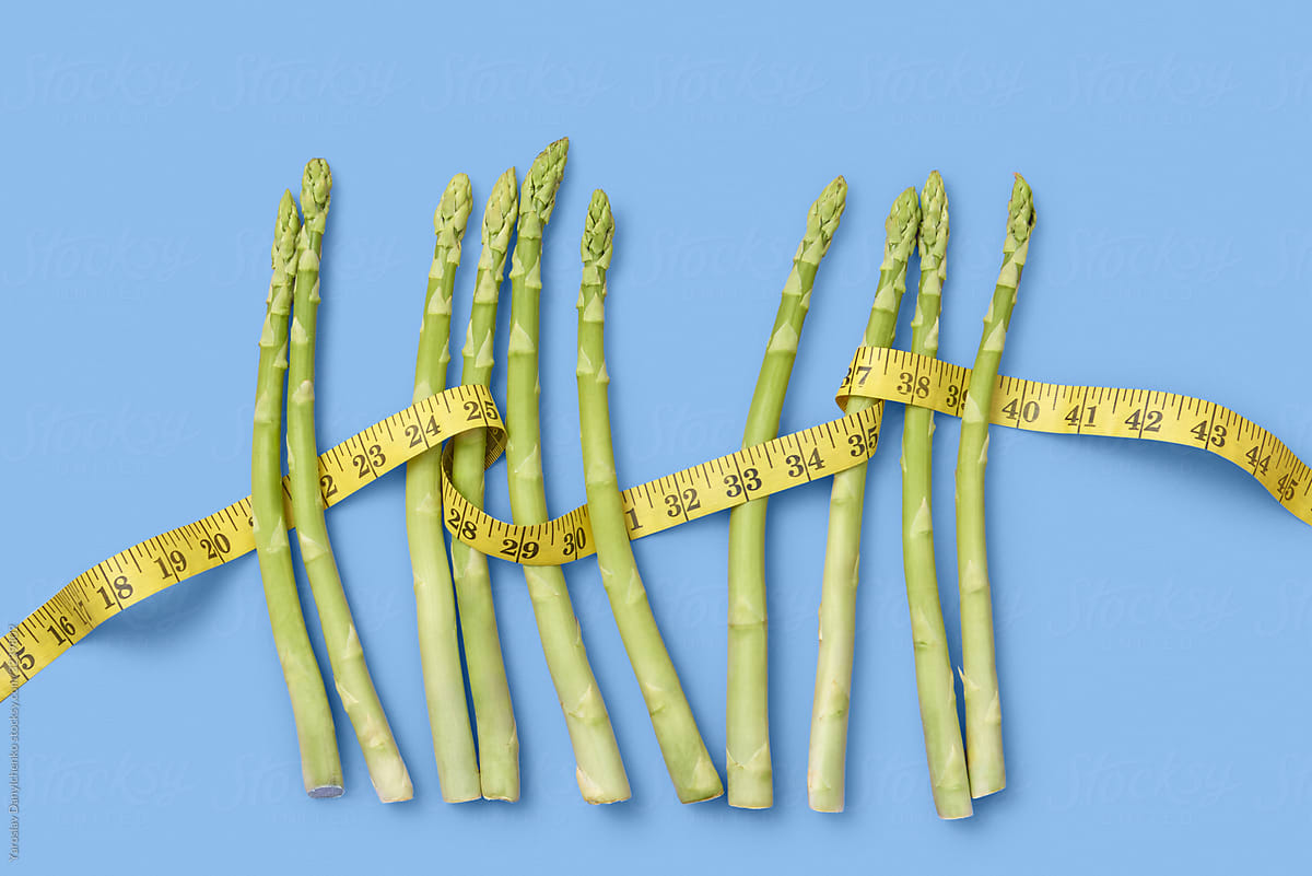 Asparagus spears tired of measuring tape.