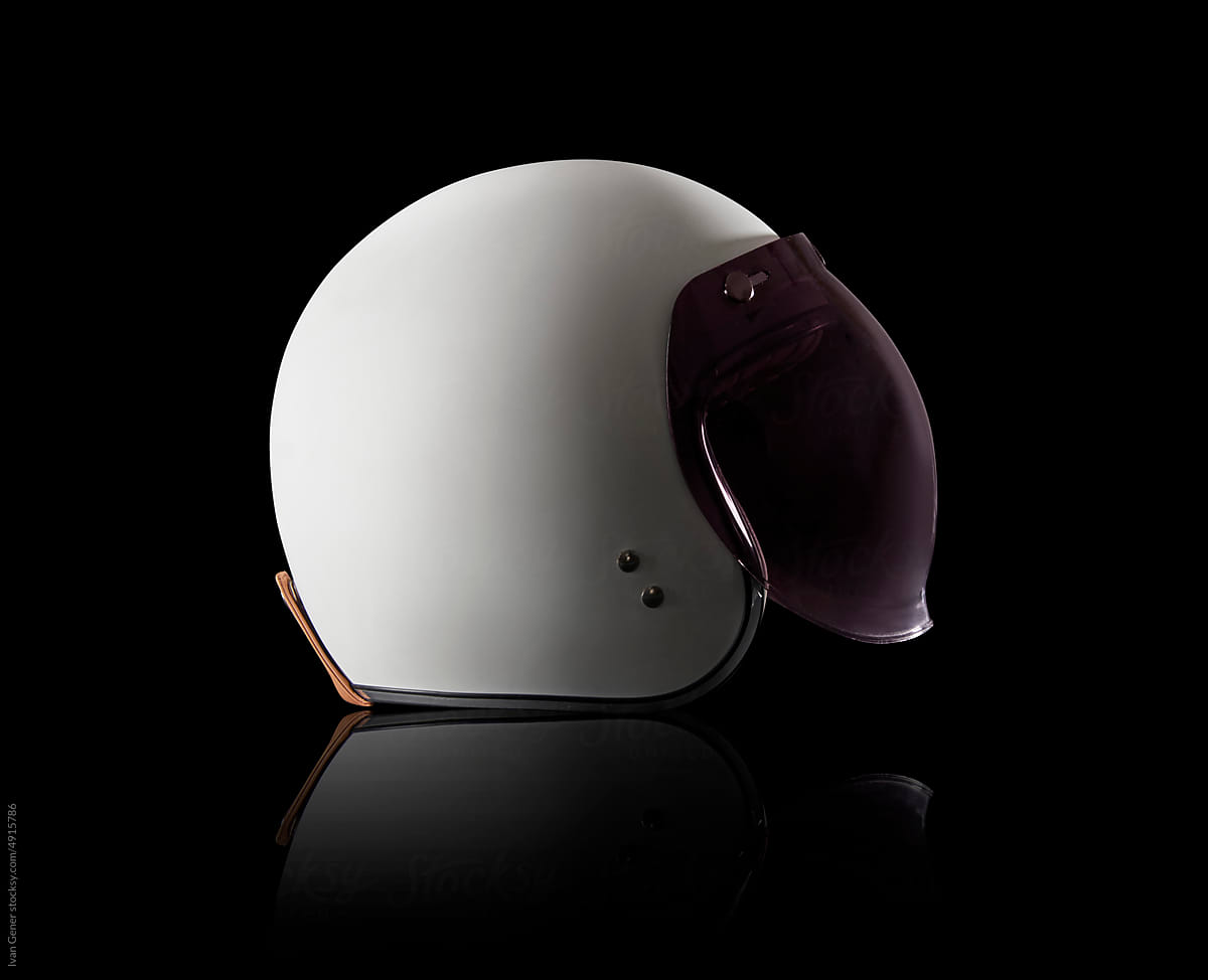 Product photo of a helmet in studio
