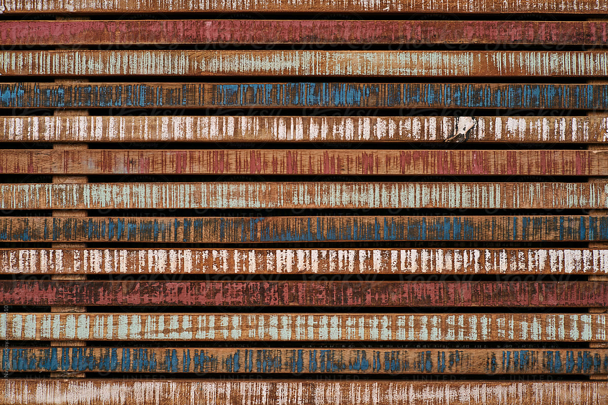 Textured painted wooden strips as background