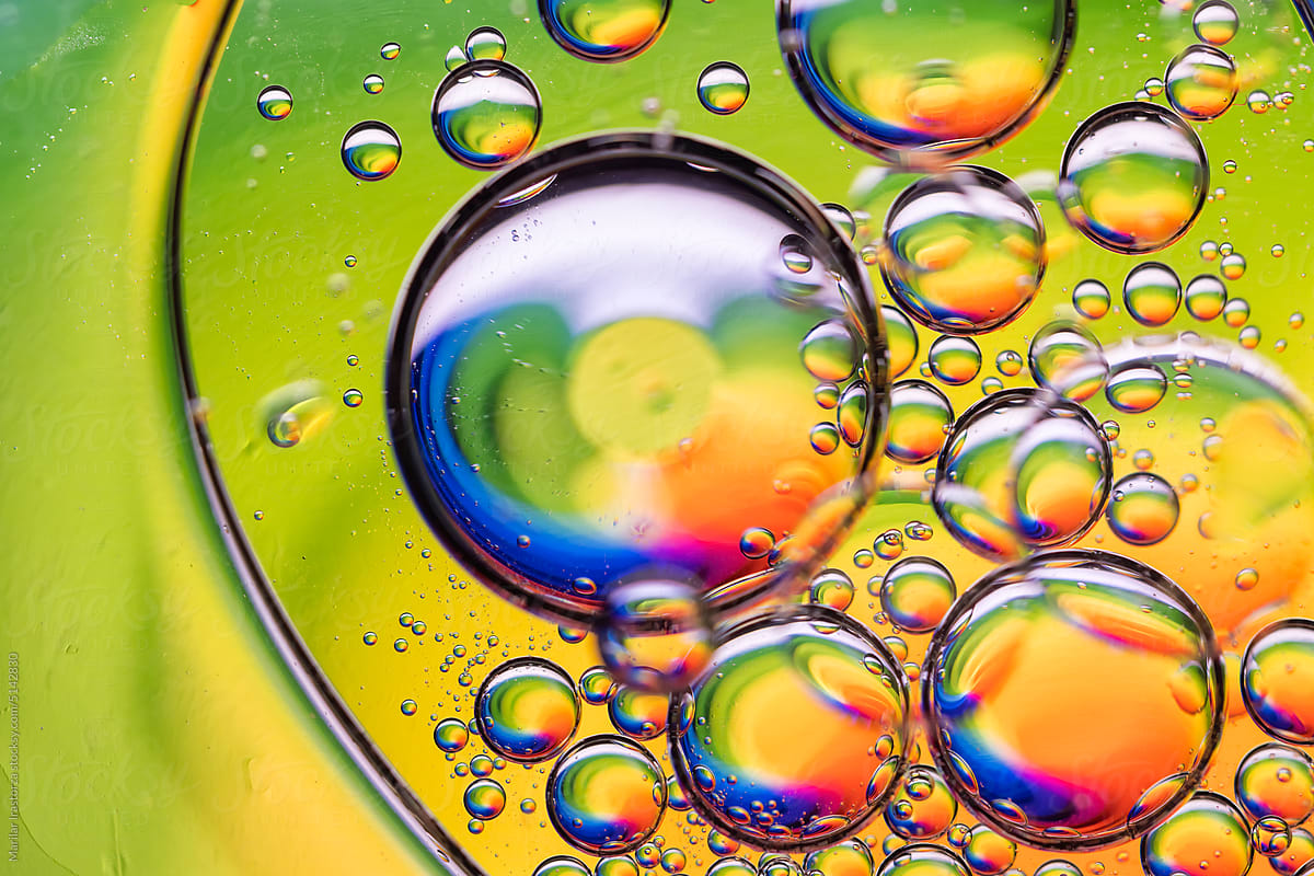 Colorful Oil Drops On Water