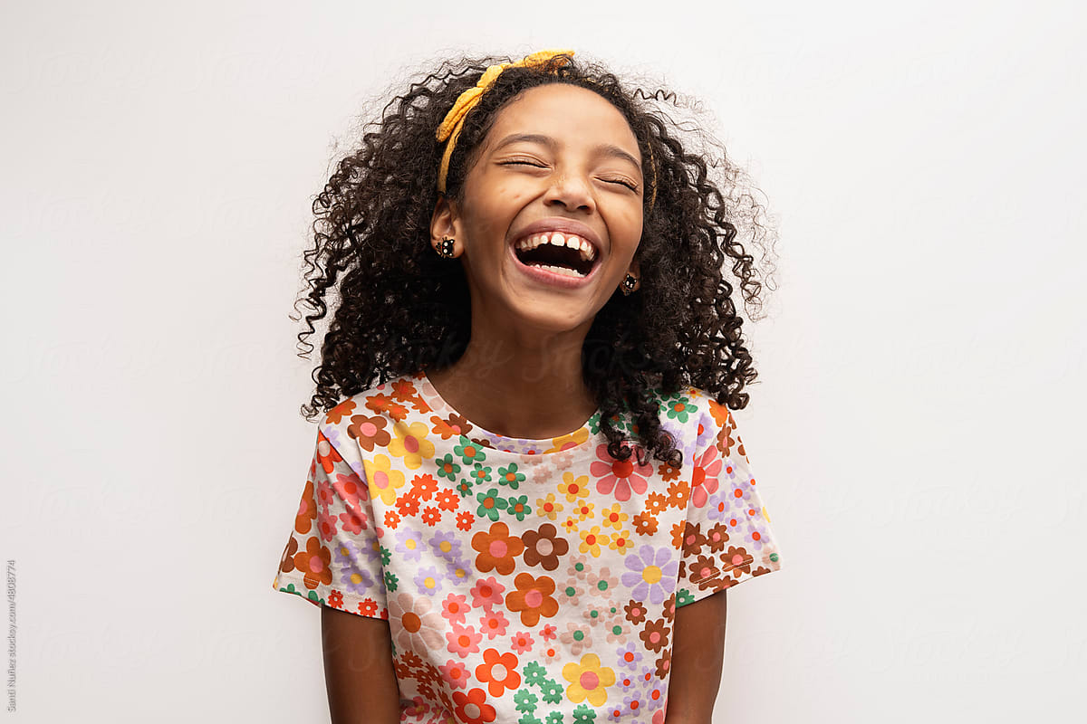 black girl laughing