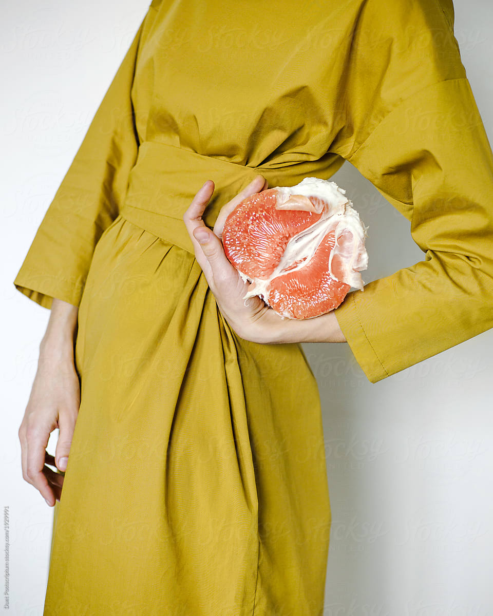 Crop Woman With Half Of Peeled Pomelo By Stocksy Contributor Duet Postscriptum Stocksy 0131