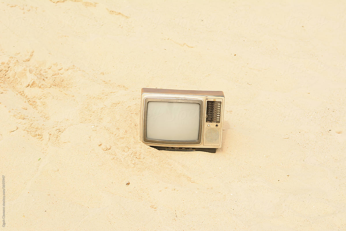 Television On The Sand Beach