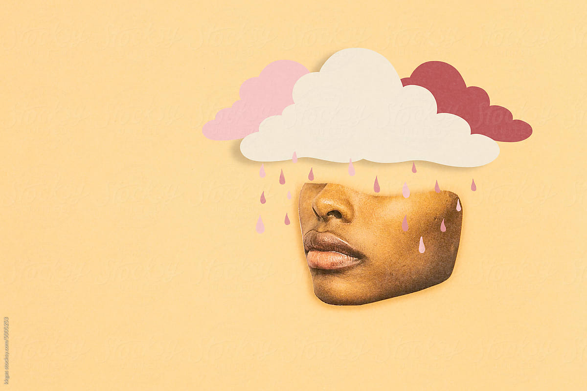Rain Cloud And Woman Collage By Stocksy Contributor Kkgas Stocksy