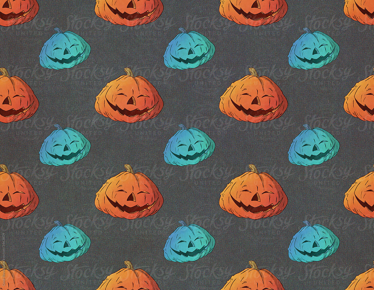 Halloween Pumpkin Pattern Illustration