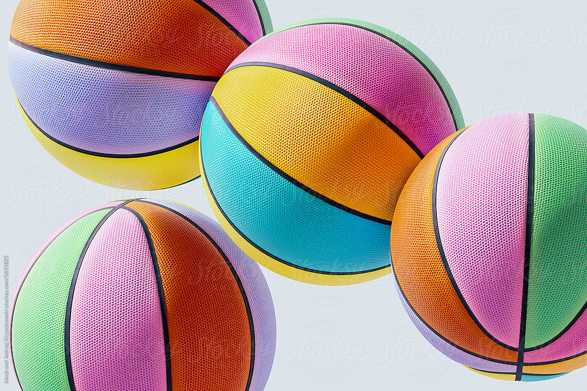 Rainbow colored Basketball Balls