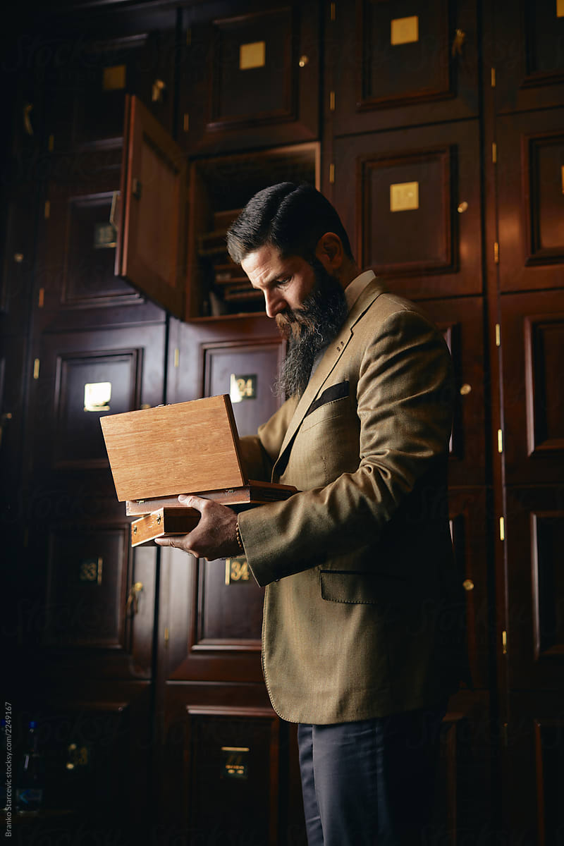 Man holding box.