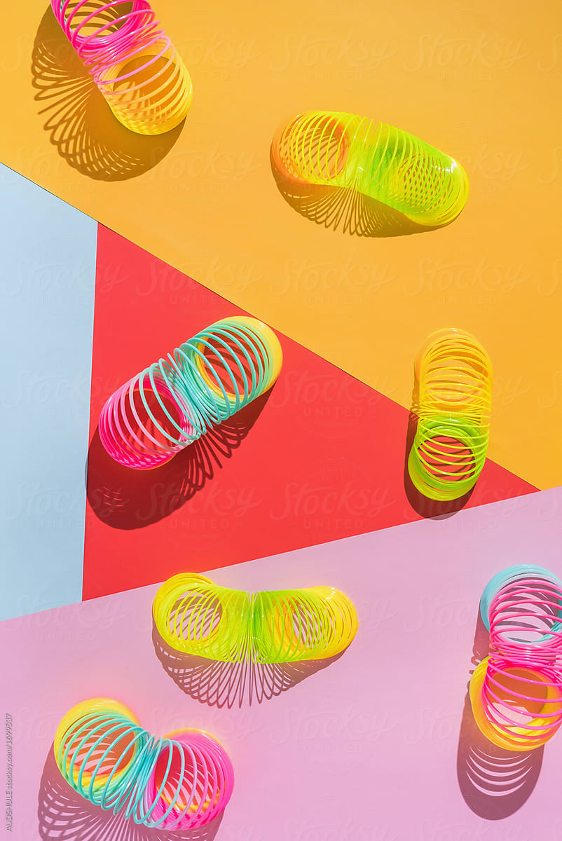 Colorful plastic spring toy/slinky.