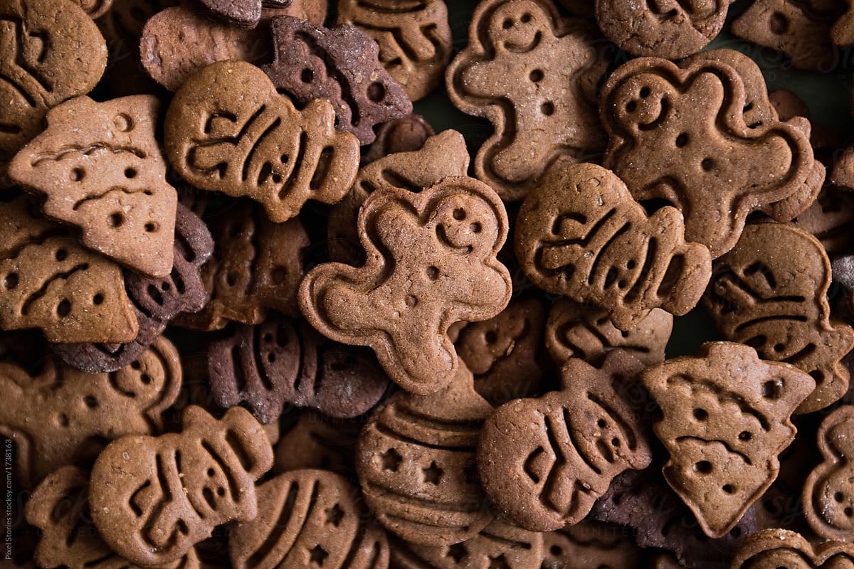 Christmas Gingerbread Cookies Background