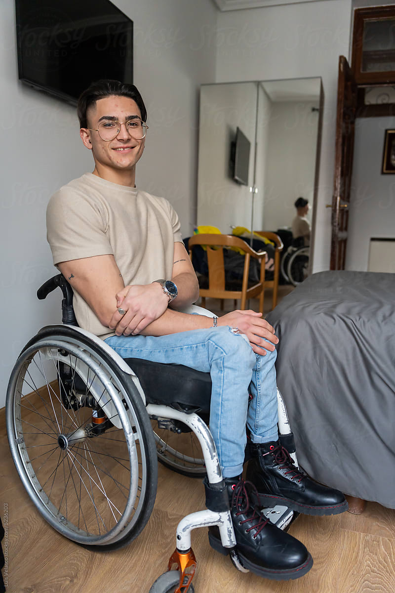 Portrait Of A Happy Young Man With A Disability