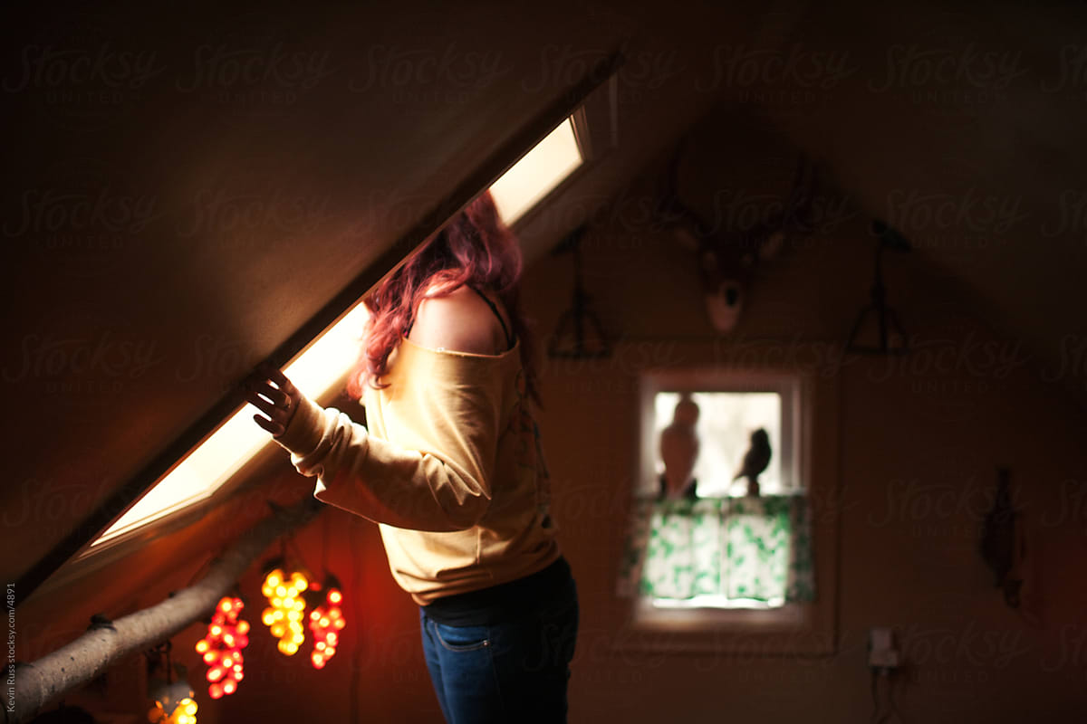 Woman Watching Through Skylight By Stocksy Contributor Kevin Russ Stocksy