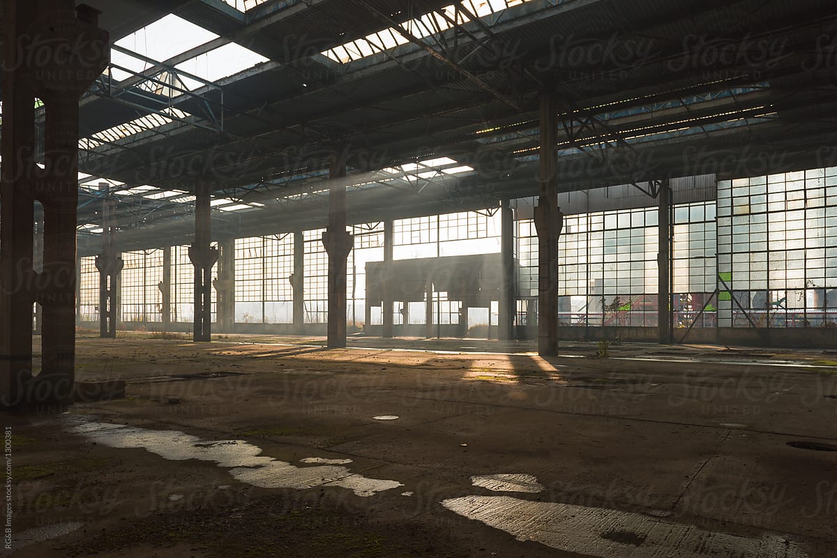 Interior of abandoned factory during daytime