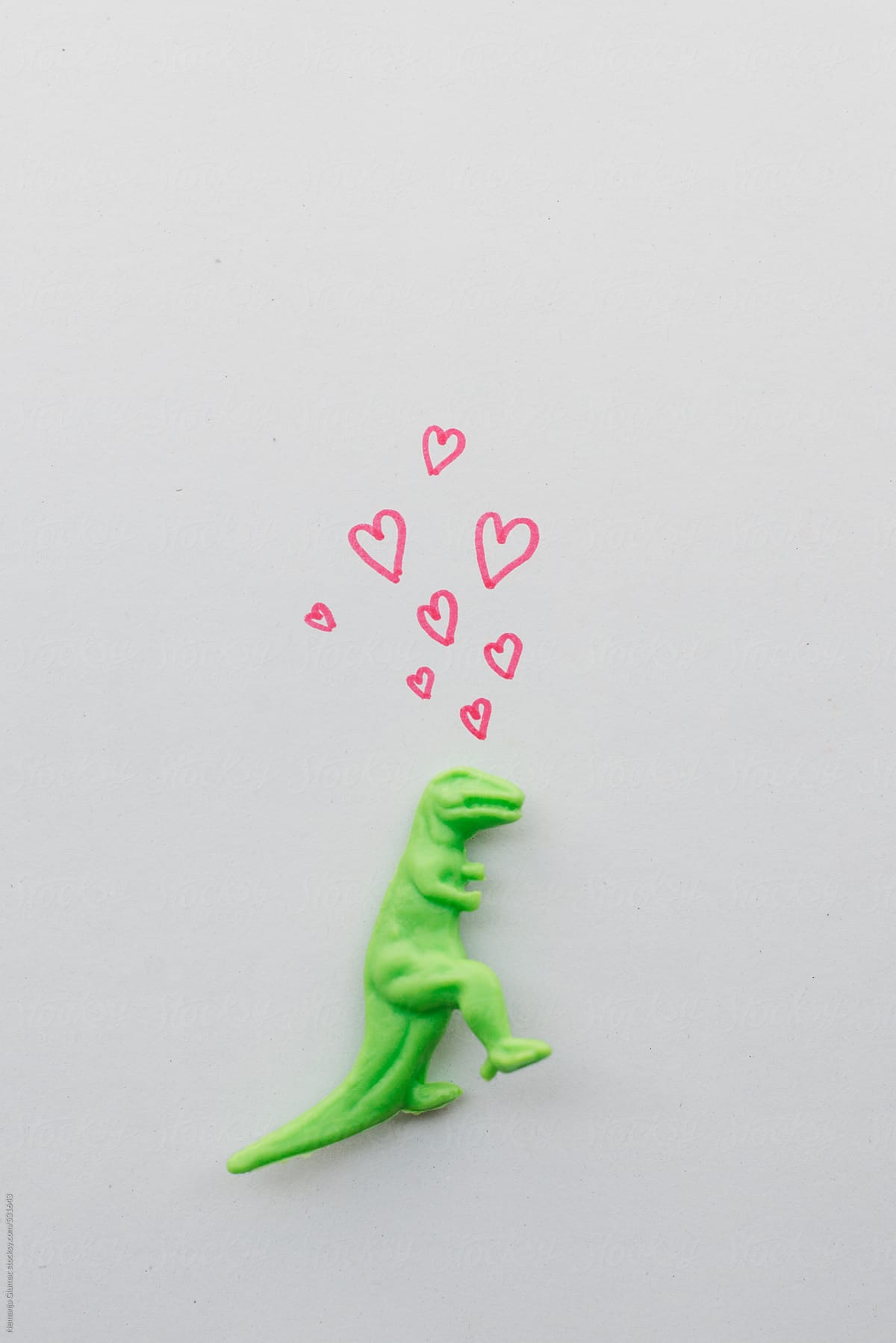Funny T-rex Dinosaur In Love