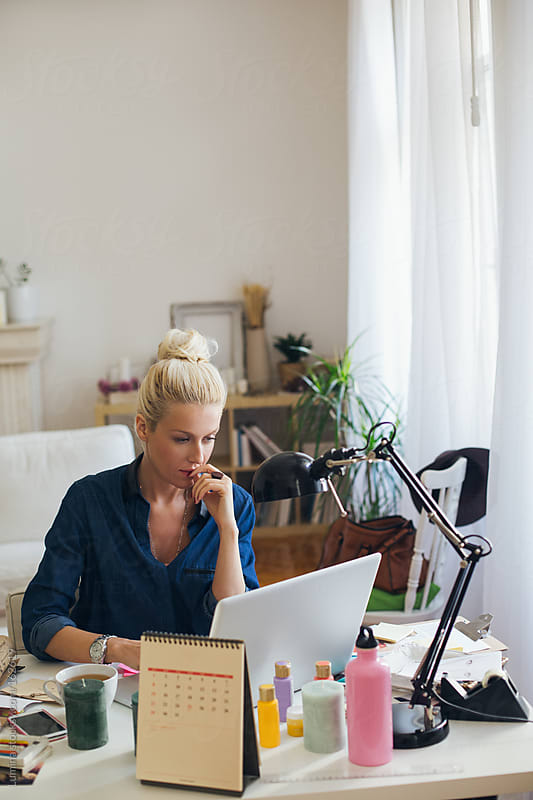 Home Business: Businesswoman at Her Laptop