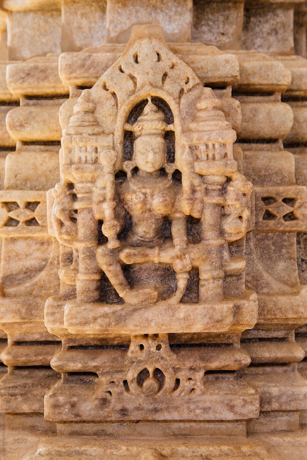 Intricate Jain temple designed and carved out of stone
