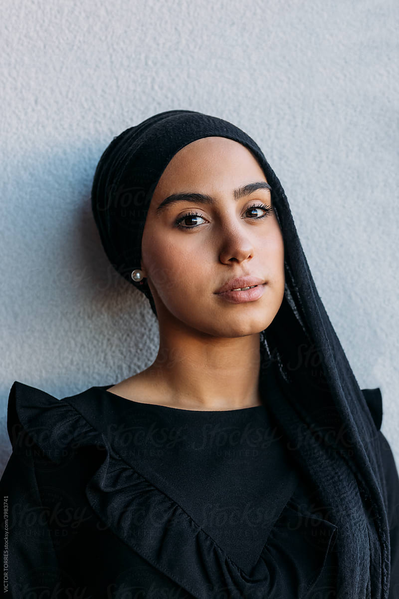 Muslim woman in headscarf
