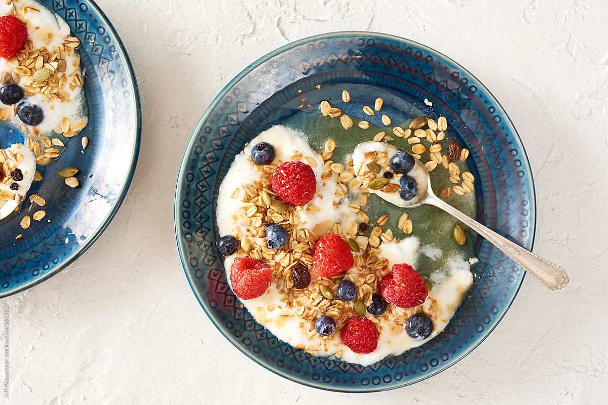 Breakfast of Yogurt with Granola and Fruit