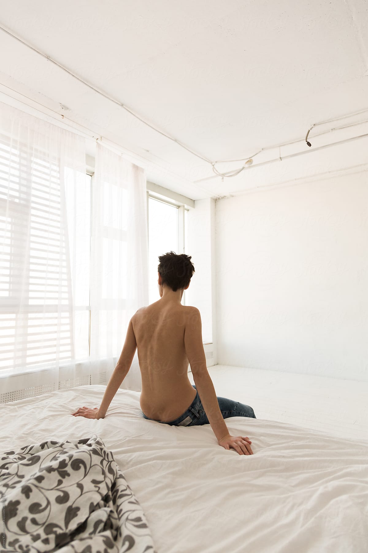 Topless Woman On The Bed By Stocksy Contributor Alexey Kuzma Stocksy