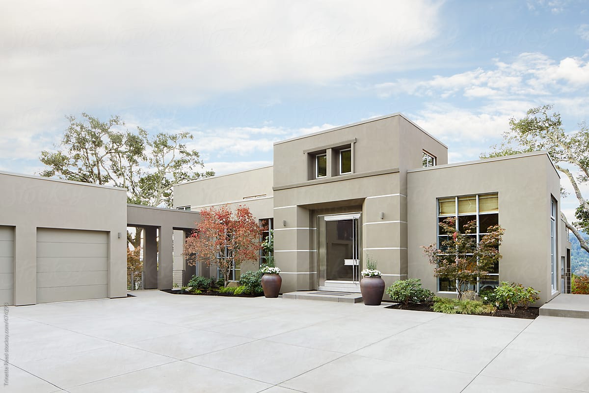 Exterior of modern design home in California