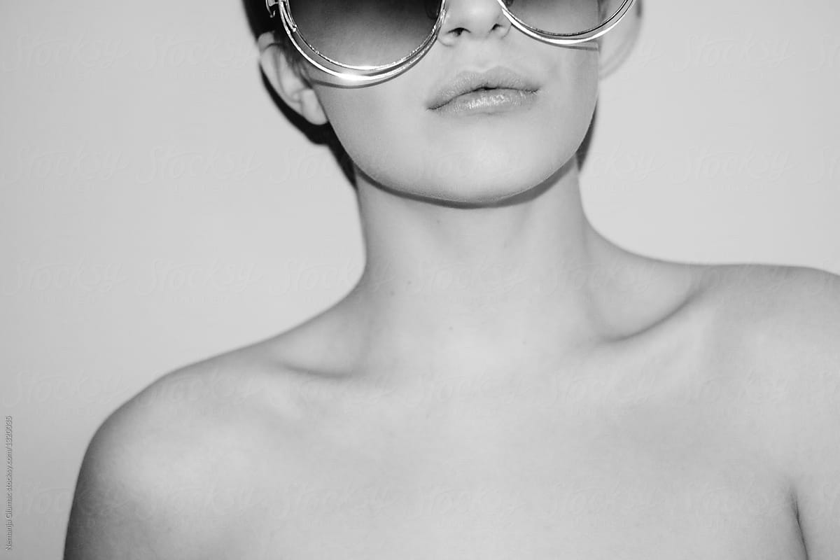 Nineteen Year Old Caucasian Woman With Sunglasses