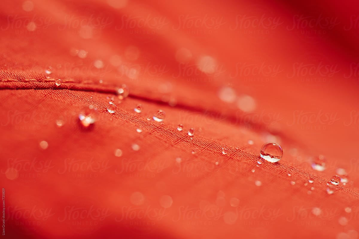 Waterproof fabric of a hardshell mountaineering jacket.