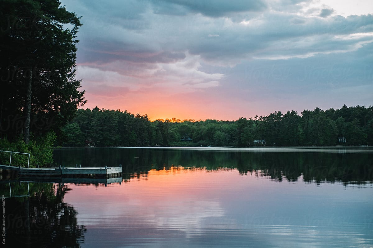 Summer sunset at the lake