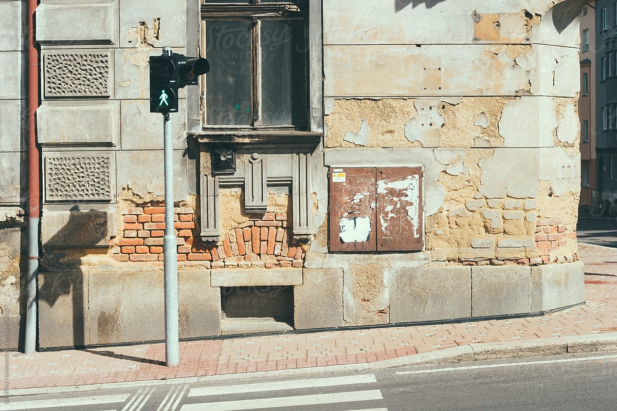 Close up of Pedestrian Signal on Street Corner in Europe