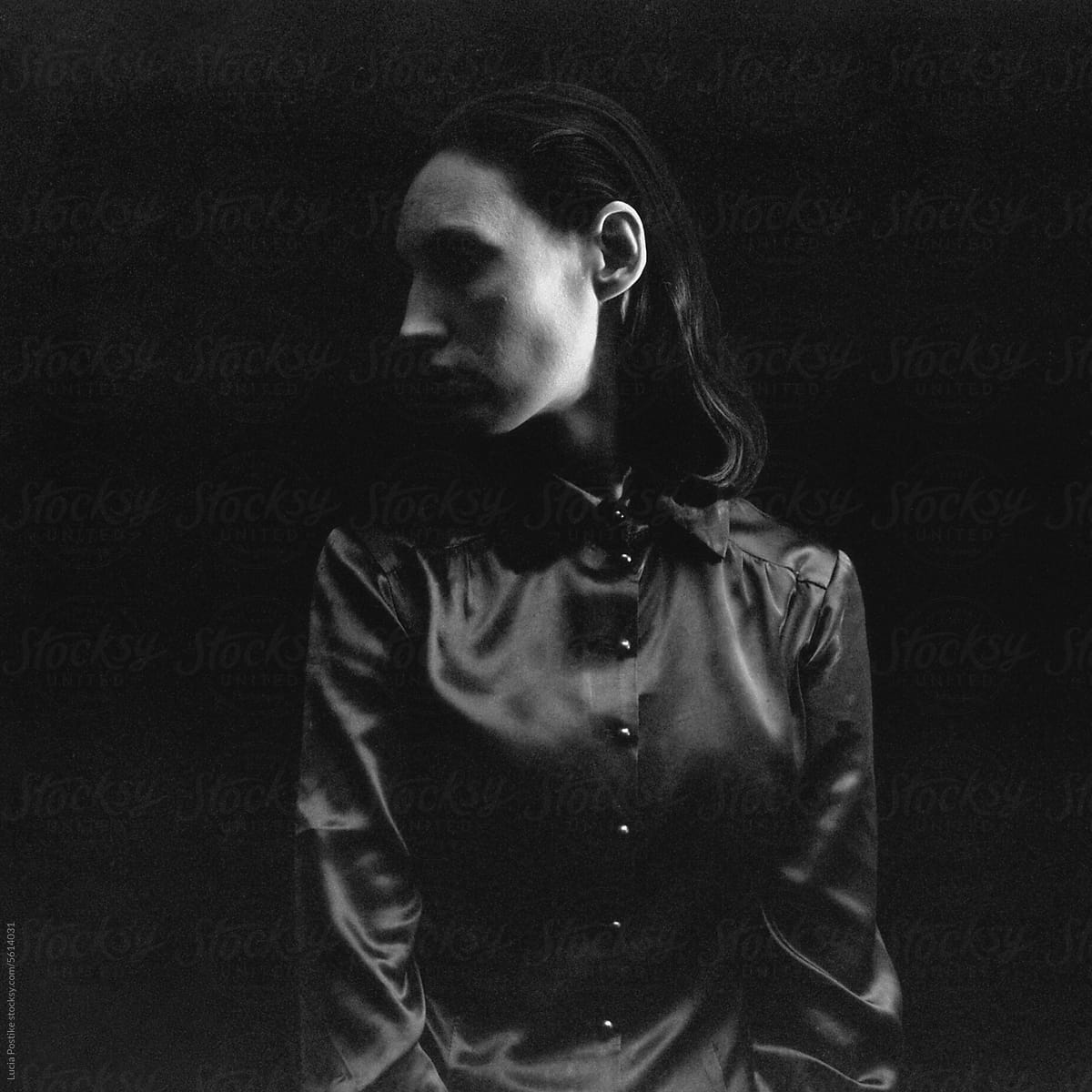 Analog portrait: woman in a blouse