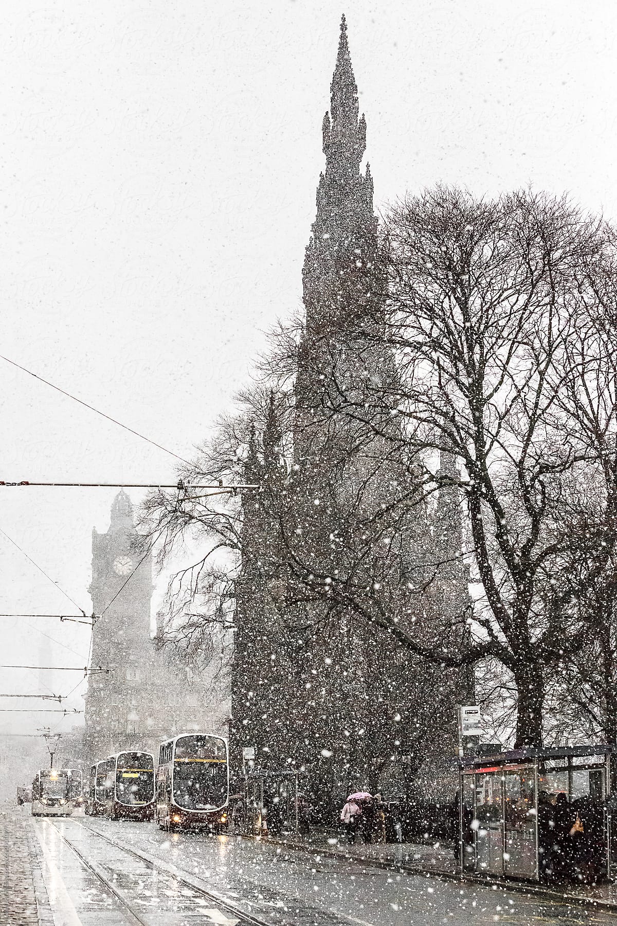 Princes Street, Edinburgh, in the Snow