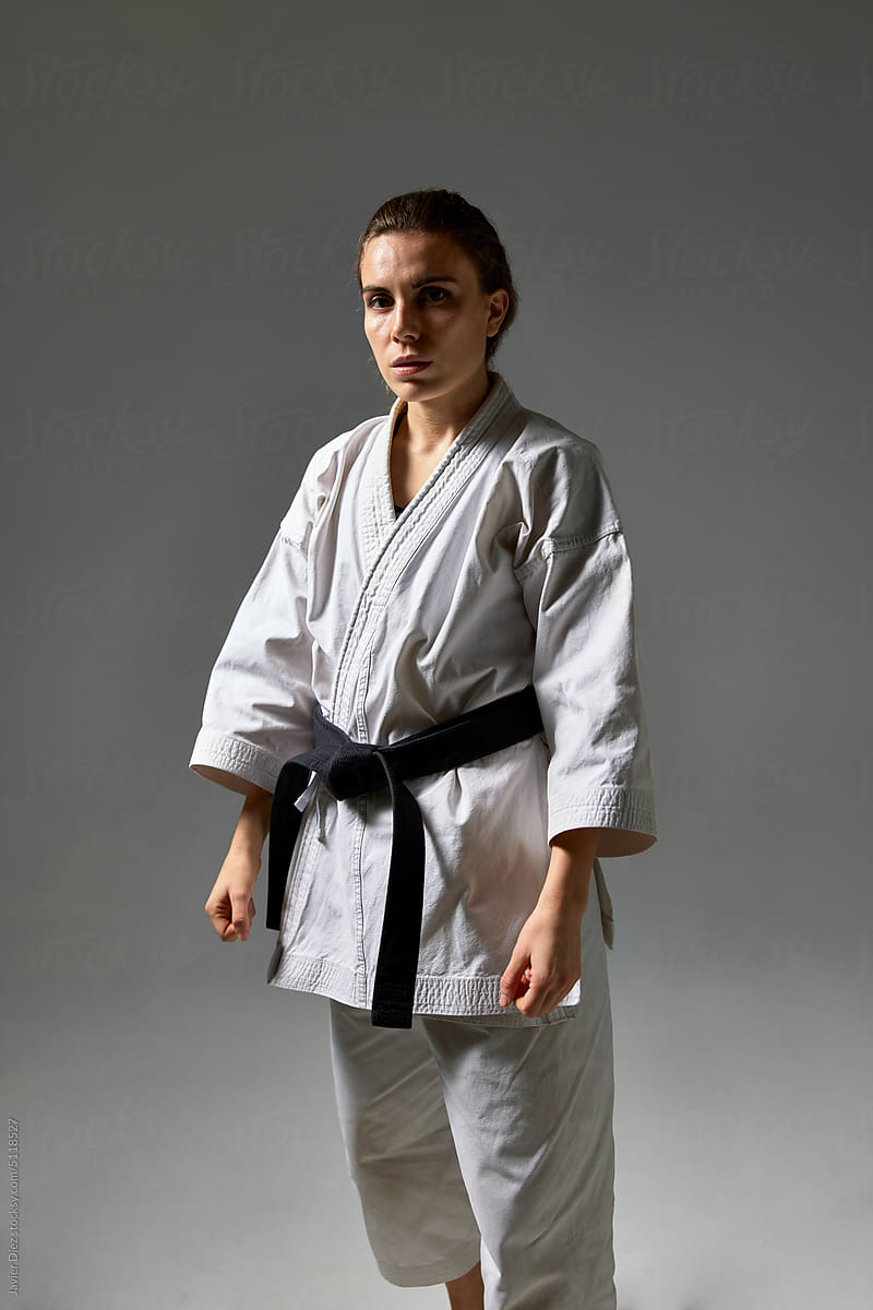 Woman in Karate uniform