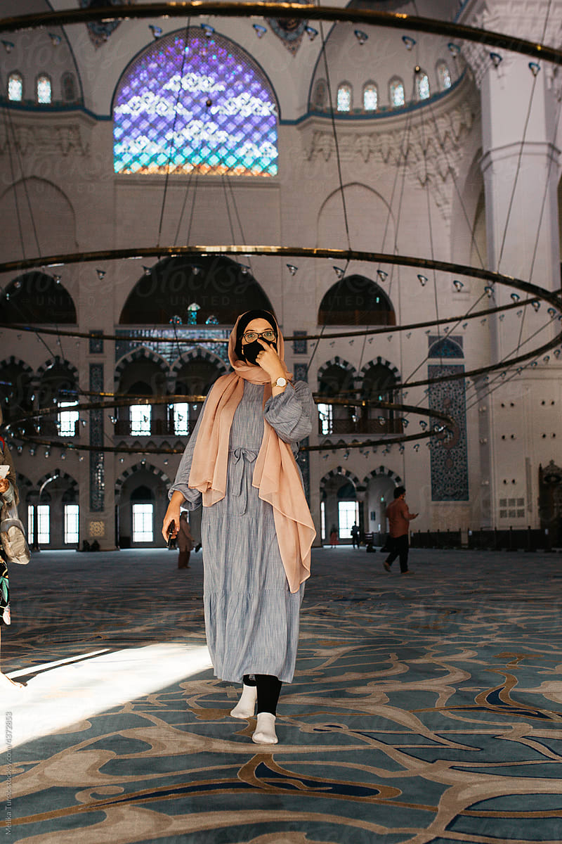 hijabi woman inside a mosque