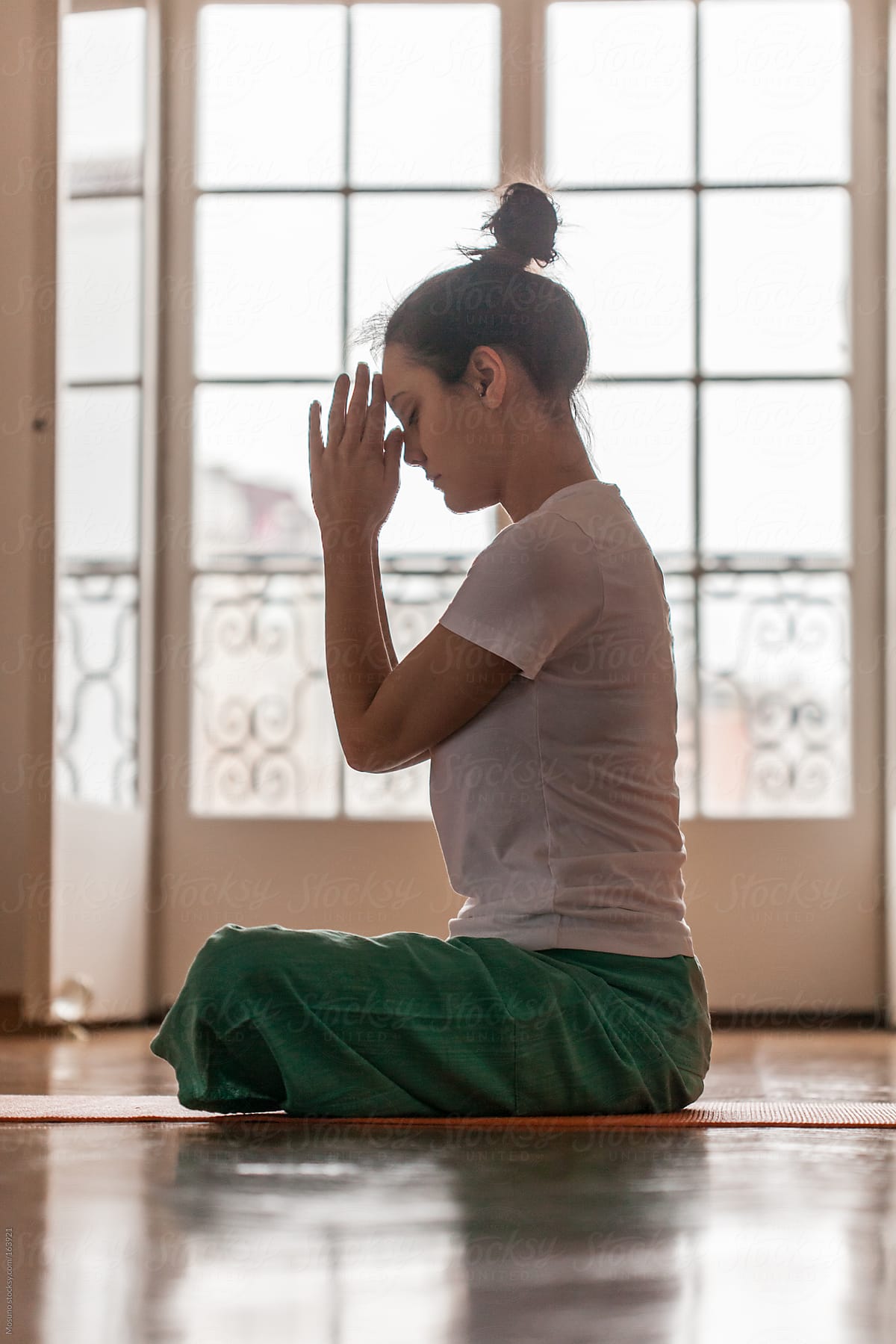 Side View of a Woman in Meditation